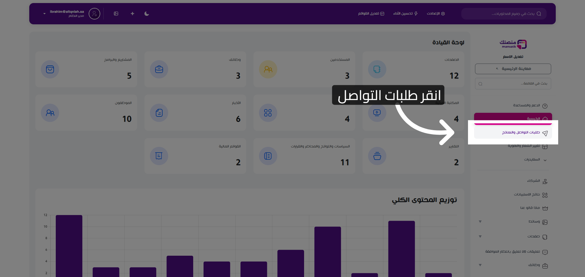 الوصول إلى طلبات التواصل